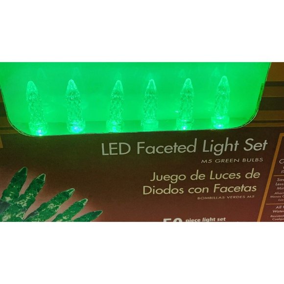 Home Accents Christmas Holiday 50 Green M5 LED Light String Faceted Crystal 2006 - Picture 4 of 11